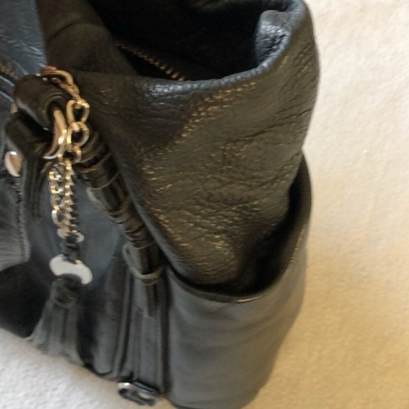 Olivia Harris Black Leather Shoulder Hand Bag Large - Picture 4 of 6